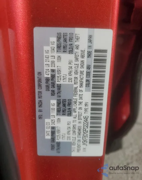 2023 Mazda Cx-5 Preferred z USA, uszkodzony, nr VIN JM3KFBCM2P0222445